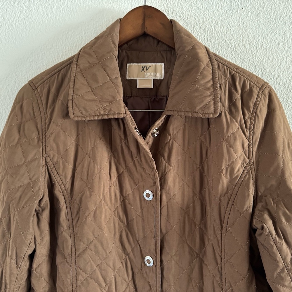 MICHAEL KORS Quilted Jacket Fall Winter Outerwear Coat Snap Close Size Large - Picture 3 of 12